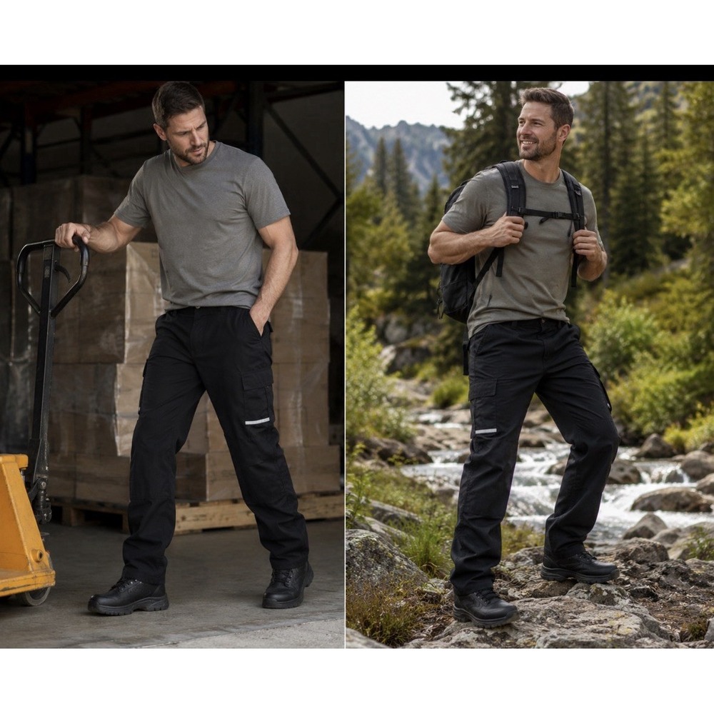 36x30 Horace Small Men's Tactical Cargo Pants Black Ripstop Uniform Trousers